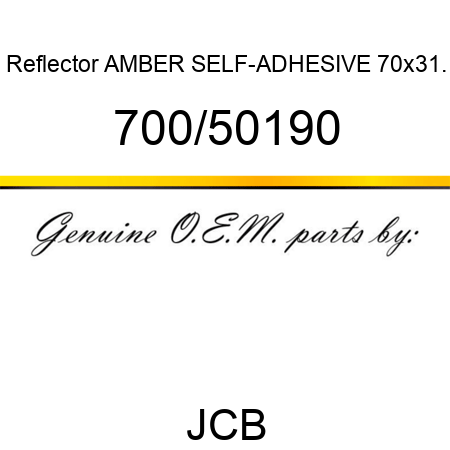 Reflector, AMBER, SELF-ADHESIVE 70x31. 700/50190