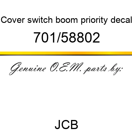 Cover, switch boom priority, decal 701/58802