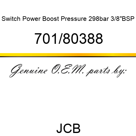 Switch, Power Boost Pressure, 298bar 3/8