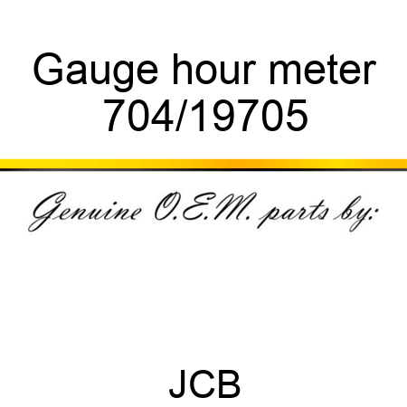 Gauge, hour meter 704/19705