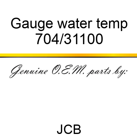 Gauge, water temp 704/31100