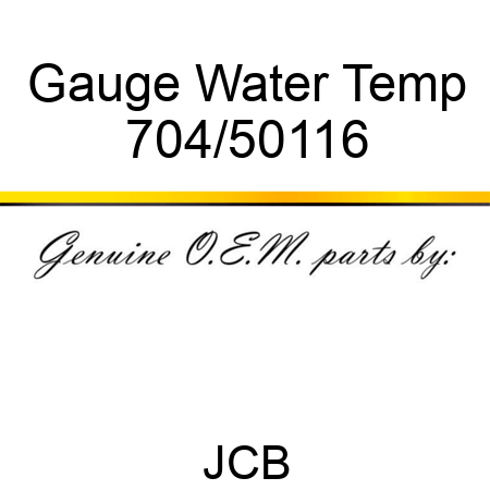 Gauge, Water Temp 704/50116