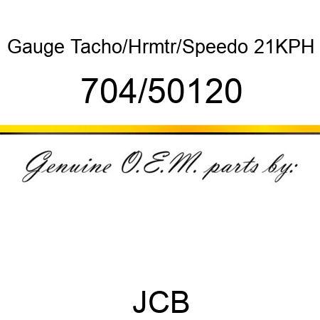 Gauge, Tacho/Hrmtr/Speedo, 21KPH 704/50120
