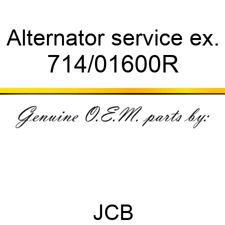Alternator, service ex. 714/01600R