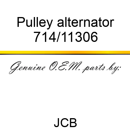 Pulley, alternator 714/11306