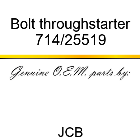 Bolt, through,starter 714/25519