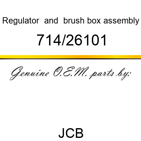 Regulator, & brush box assembly 714/26101