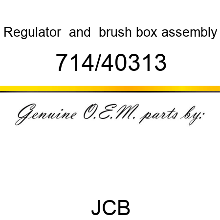 Regulator, & brush box, assembly 714/40313