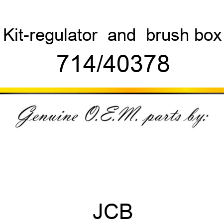 Kit-regulator, & brush box 714/40378
