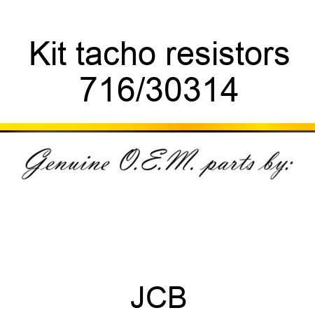 Kit, tacho resistors 716/30314