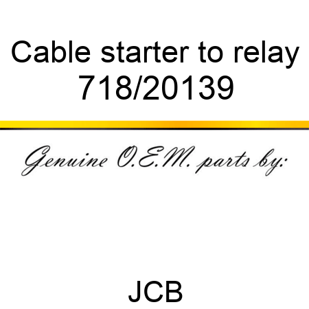 Cable, starter to relay 718/20139