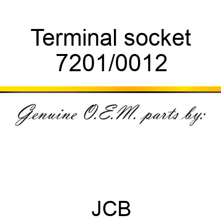 Terminal, socket 7201/0012