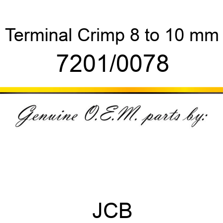 Terminal, Crimp, 8 to 10 mm 7201/0078