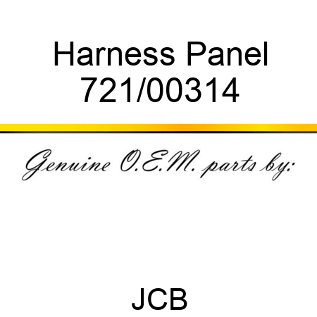 Harness, Panel 721/00314