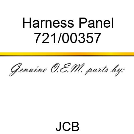 Harness, Panel 721/00357