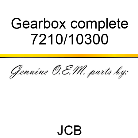 Gearbox, complete 7210/10300