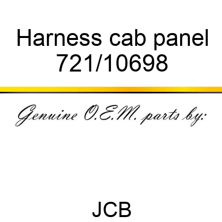 Harness, cab, panel 721/10698