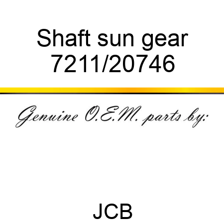 Shaft, sun gear 7211/20746