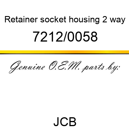 Retainer, socket housing, 2 way 7212/0058