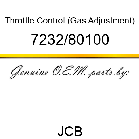 Throttle, Control, (Gas Adjustment) 7232/80100