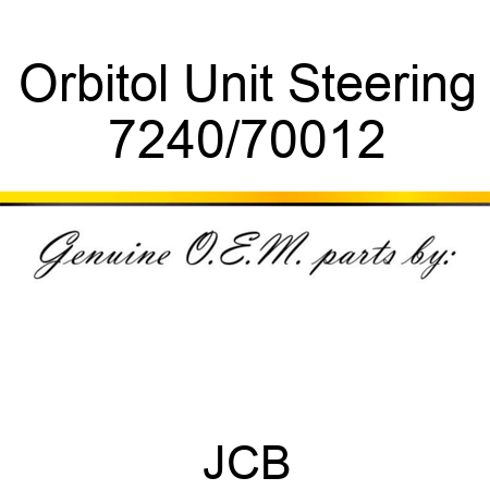 Orbitol Unit, Steering 7240/70012