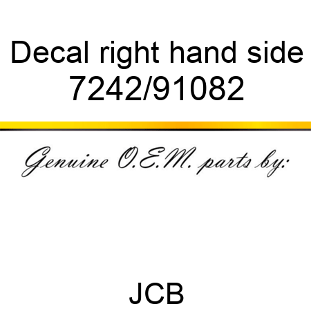 Decal, right hand side 7242/91082