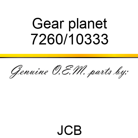 Gear, planet 7260/10333
