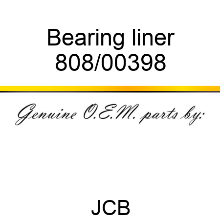 Bearing, liner 808/00398