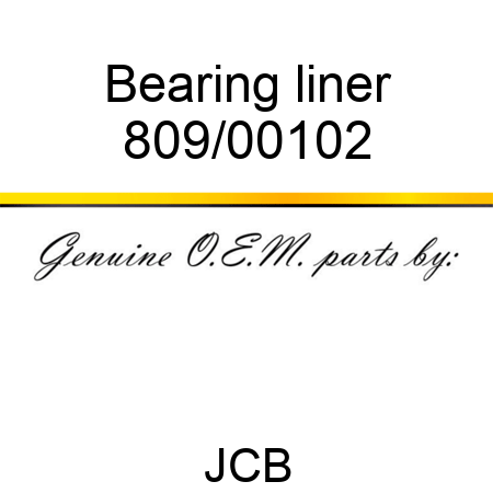 Bearing, liner 809/00102
