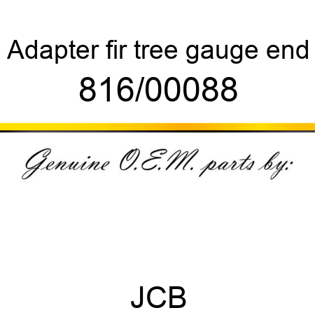 Adapter, fir tree, gauge end 816/00088