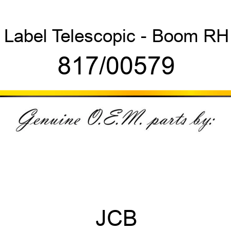 Label, Telescopic - Boom, RH 817/00579