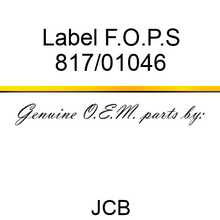 Label, F.O.P.S 817/01046