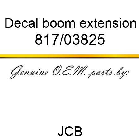 Decal, boom extension 817/03825