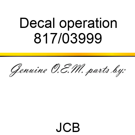 Decal, operation 817/03999
