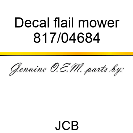 Decal, flail mower 817/04684