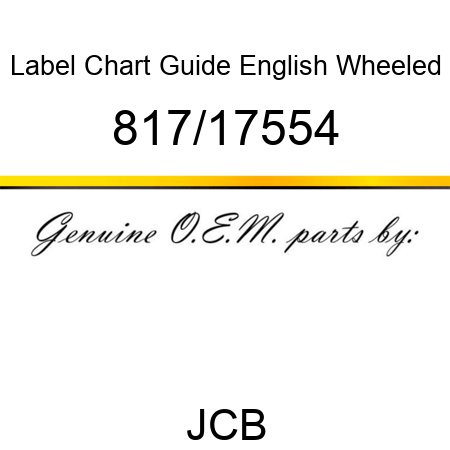 Label, Chart, Guide, English, Wheeled 817/17554