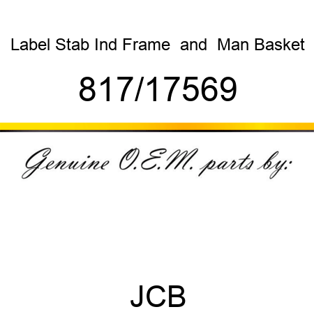 Label, Stab Ind Frame &, Man Basket 817/17569