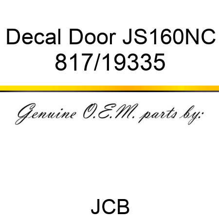 Decal, Door, JS160NC 817/19335