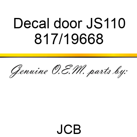 Decal, door, JS110 817/19668