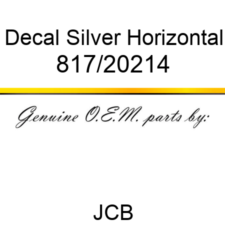 Decal, Silver Horizontal 817/20214