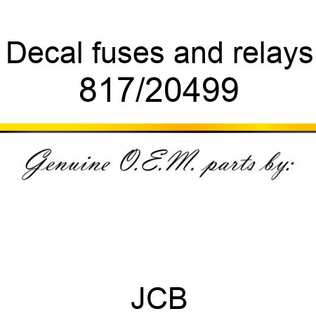 Decal, fuses and relays 817/20499