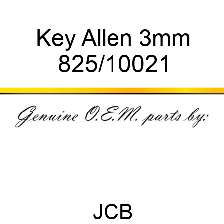 Key, Allen 3mm 825/10021