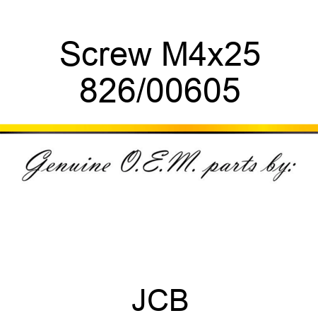 Screw, M4x25 826/00605
