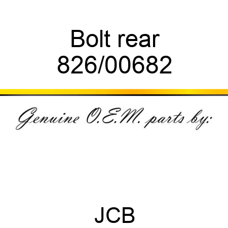 Bolt, rear 826/00682