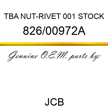 TBA, NUT-RIVET, 001 STOCK 826/00972A