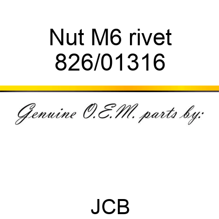 Nut, M6 rivet 826/01316