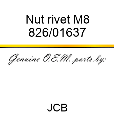 Nut, rivet, M8 826/01637