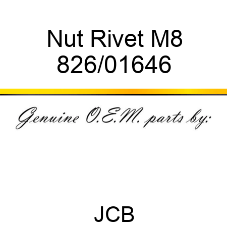 Nut, Rivet M8 826/01646