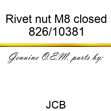 Rivet, nut M8 closed 826/10381