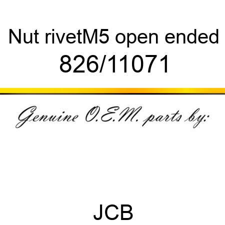 Nut, rivet,M5 open ended 826/11071